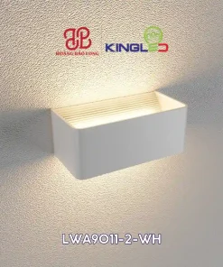 Đèn gắn tường trong nhà KingLED LWA9011-2-WH 5W, ánh sáng 3000K, CRI >86, IP44, tạo điểm nhấn ấm cho phòng khách, phòng ngủ và hành lang.