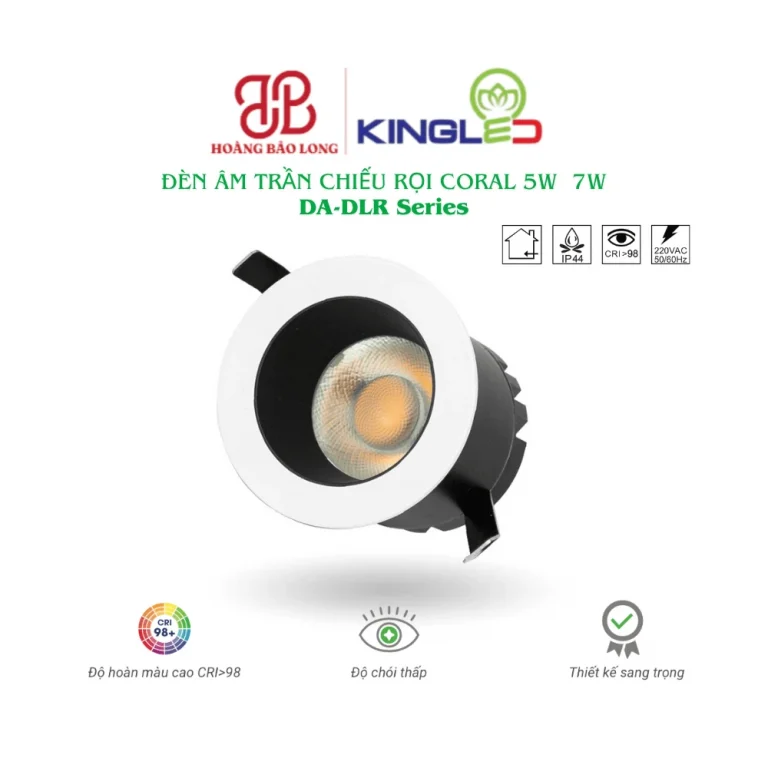 Đèn LED âm trần rọi Coral KingLed DA-DLR Series công suất 5W và 7W