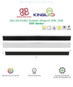 Hình catalogue đèn thả profile Sodalite KingLed DTP, CRI>98, lắp ốp trần, ốp máng điện hoặc thả trần.