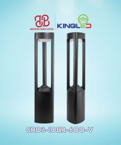 Đèn trụ sân vườn KingLED GR03-10BR-600-V 10W, ánh sáng 3000K, IP65, quang thông 540 lm, phù hợp chiếu sáng lối đi, bồn cây và cảnh quan ngoài trời.