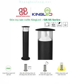 Hình catalogue đèn trụ sân vườn KingLed GR-SS, hoạt động ngoài trời, chống ngập nước và dễ tháo lắp bảo hành.