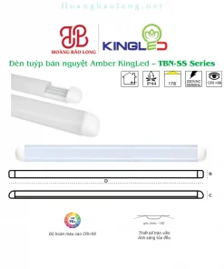Hình catalogue đèn tuýp bán nguyệt Amber KingLed TBN-SS, CRI>98, thiết kế tràn viền và ánh sáng tỏa đều.