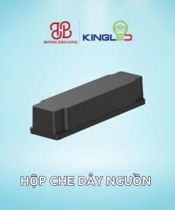 Hộp che dây nguồn KingLED RNCM-HOPN, kích thước 100 x 26 x 29 mm, che và sắp xếp phần dây nguồn tại đầu tuyến ray. Dùng cho hệ ray nam châm RNCM KingLED.