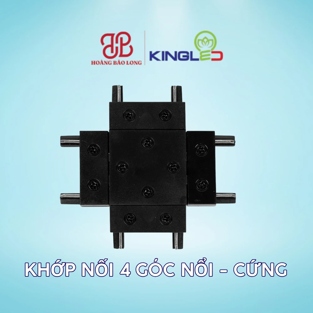 Khớp Nối 4 Góc Nổi Ray Nam Châm RNCM-KN4G-N-C KingLED Khớp nối 4 góc nổi - cứng KingLED RNCM-KN4G-N-C, kích thước 60 x 60 x 7 mm, liên kết bốn hướng ray lắp nổi tại một điểm giao. Dùng cho hệ ray nam châm RNCM KingLED.