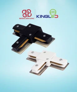 Khớp nối thanh ray chữ T KingLED KNCT-T, màu trắng, liên kết ba hướng ray thành bố cục chữ T cho hệ đèn rọi. Dùng cho thanh ray cùng hệ KingLED.
