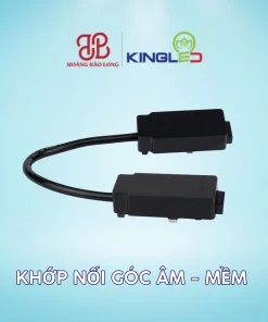 Khớp nối góc âm - mềm KingLED RNCM-KNG-A-M, kích thước 290 x 25 x 15 mm, đổi hướng tuyến ray lắp âm bằng đoạn nối mềm. Dùng cho hệ ray nam châm RNCM KingLED.