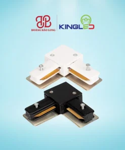 Khớp nối thanh ray góc KingLED KNG-D, màu đen, đổi hướng tuyến ray tại góc và giữ bố cục lắp đặt liền mạch. Dùng cho thanh ray cùng hệ KingLED.