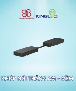 Khớp nối thẳng âm - mềm KingLED RNCM-KNT-A-M, kích thước 160 x 25 x 15 mm, nối điện hai đoạn ray âm theo đường thẳng bằng đoạn nối mềm. Dùng cho hệ ray nam châm.