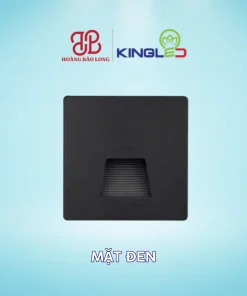 Mặt đèn âm bậc KingLED PK-MAB-D màu đen, kích thước 90 x 90 x 5 mm, dùng hoàn thiện đèn AB Series tại cầu thang, chân tường và lối đi.