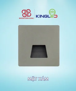 Mặt đèn âm bậc KingLED PK-MAB-X màu xám, kích thước 90 x 90 x 5 mm, dùng hoàn thiện đèn AB Series tại cầu thang, chân tường và lối đi.