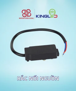 Rắc nối nguồn KingLED RNCM-RNN-DC, kích thước 62 x 26 x 18 mm, đấu nối nguồn vào hệ ray nam châm siêu mỏng. Dùng cho hệ ray nam châm RNCM KingLED.