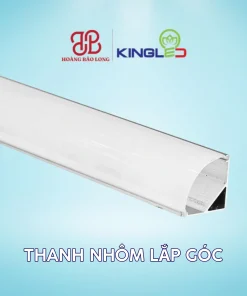 Thanh nhôm LED KingLED TNG-1616 dạng thanh nhôm lắp góc, kích thước 16 x 16 x 10 mm, dùng định hình LED dán và hoàn thiện khe sáng gọn cho nội thất.