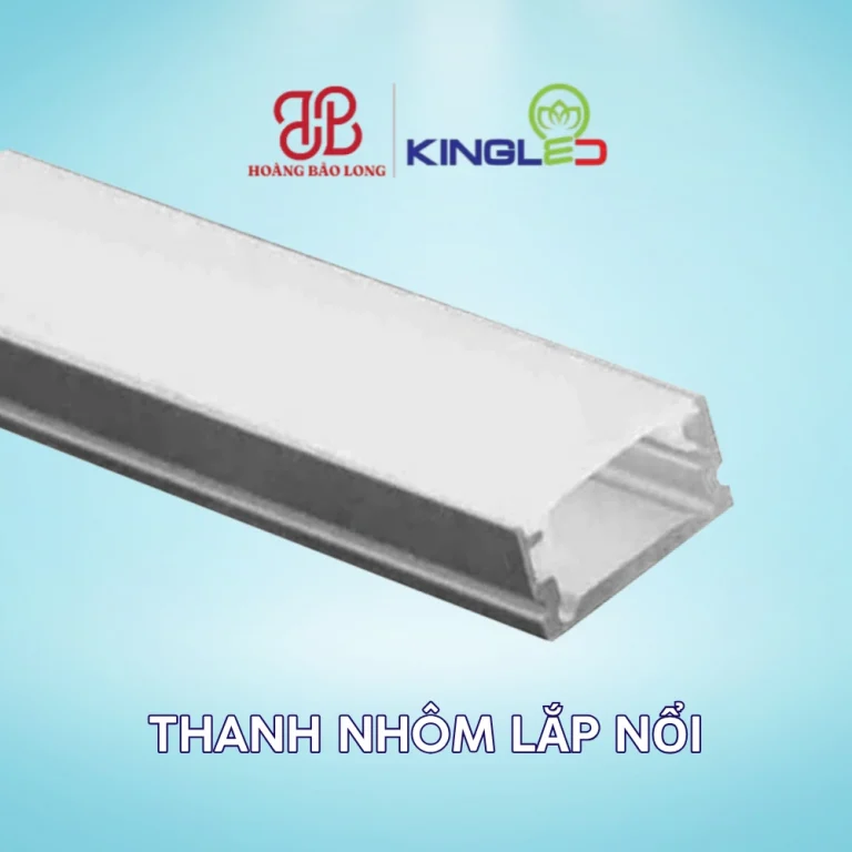 Thanh nhôm LED KingLED TNN-1307 dạng thanh nhôm lắp nổi, kích thước 13 x 7 x 10 mm, dùng định hình LED dán và hoàn thiện khe sáng gọn cho nội thất.