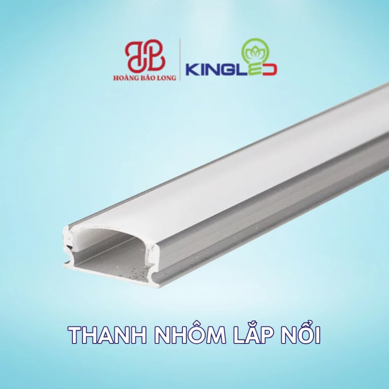 Thanh nhôm LED KingLED TNN-1707 dạng thanh nhôm lắp nổi, kích thước 17,3 x 7,6 x 12 mm, dùng định hình LED dán và hoàn thiện khe sáng gọn cho nội thất.