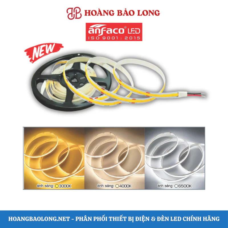 Dây LED dán COB Anfaco 10W/m DC 24V Dây LED dán COB Anfaco 10W/m DC 24V